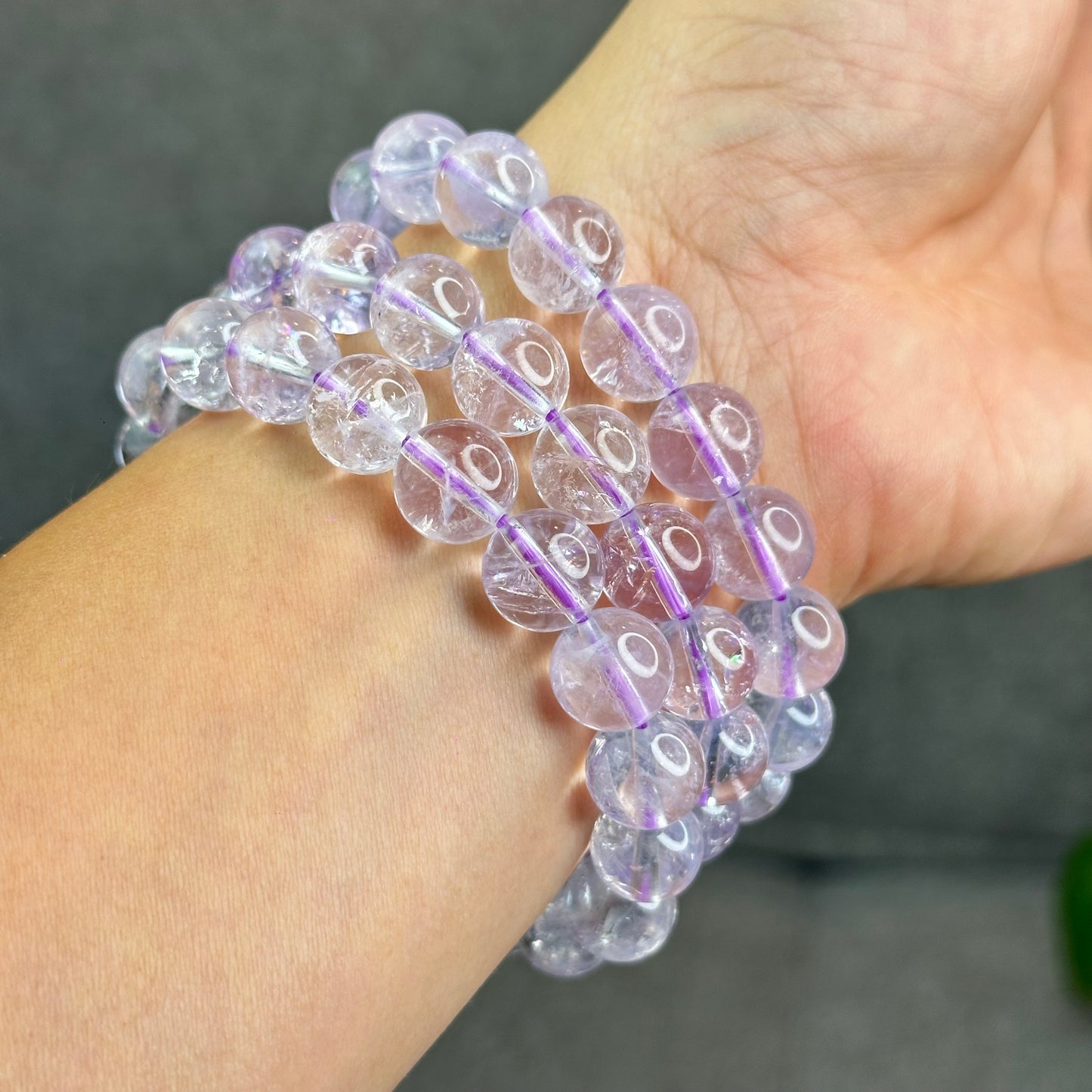 Natural Lavendar Pastel Moon Quartz Bracelet Size 11 mm