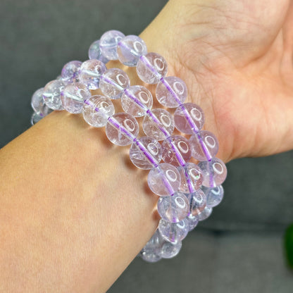 Natural Lavendar Pastel Moon Quartz Bracelet Size 11 mm