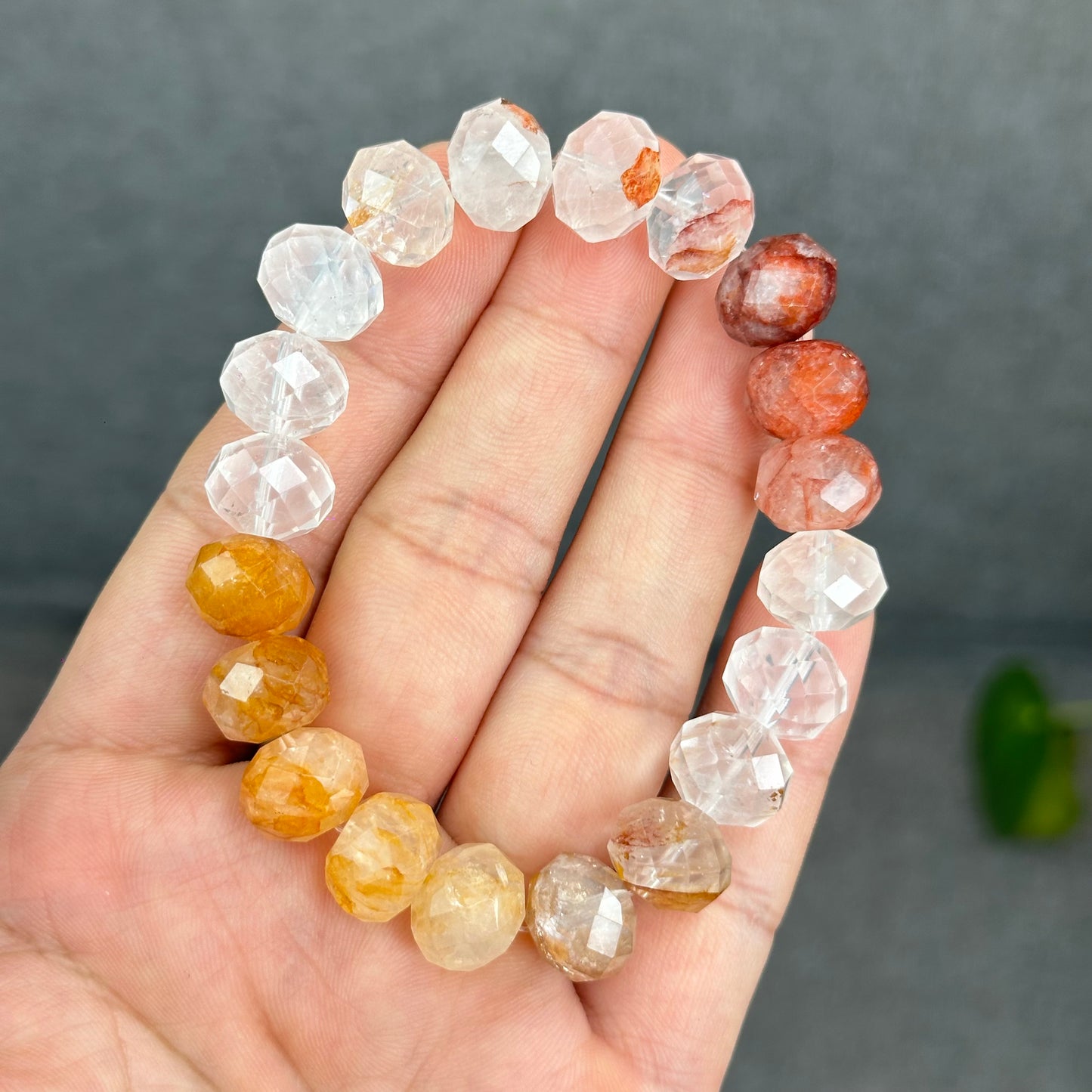 Natural Gradiant Colour Golden Healer Faceted Bracelet