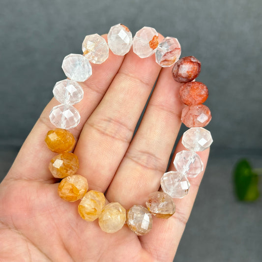 Natural Gradiant Colour Golden Healer Faceted Bracelet