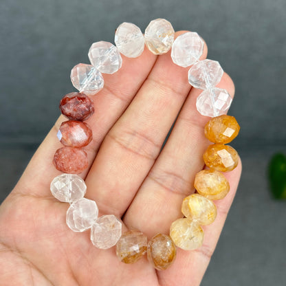 Natural Gradiant Colour Golden Healer Faceted Bracelet