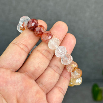 Natural Gradiant Colour Golden Healer Faceted Bracelet