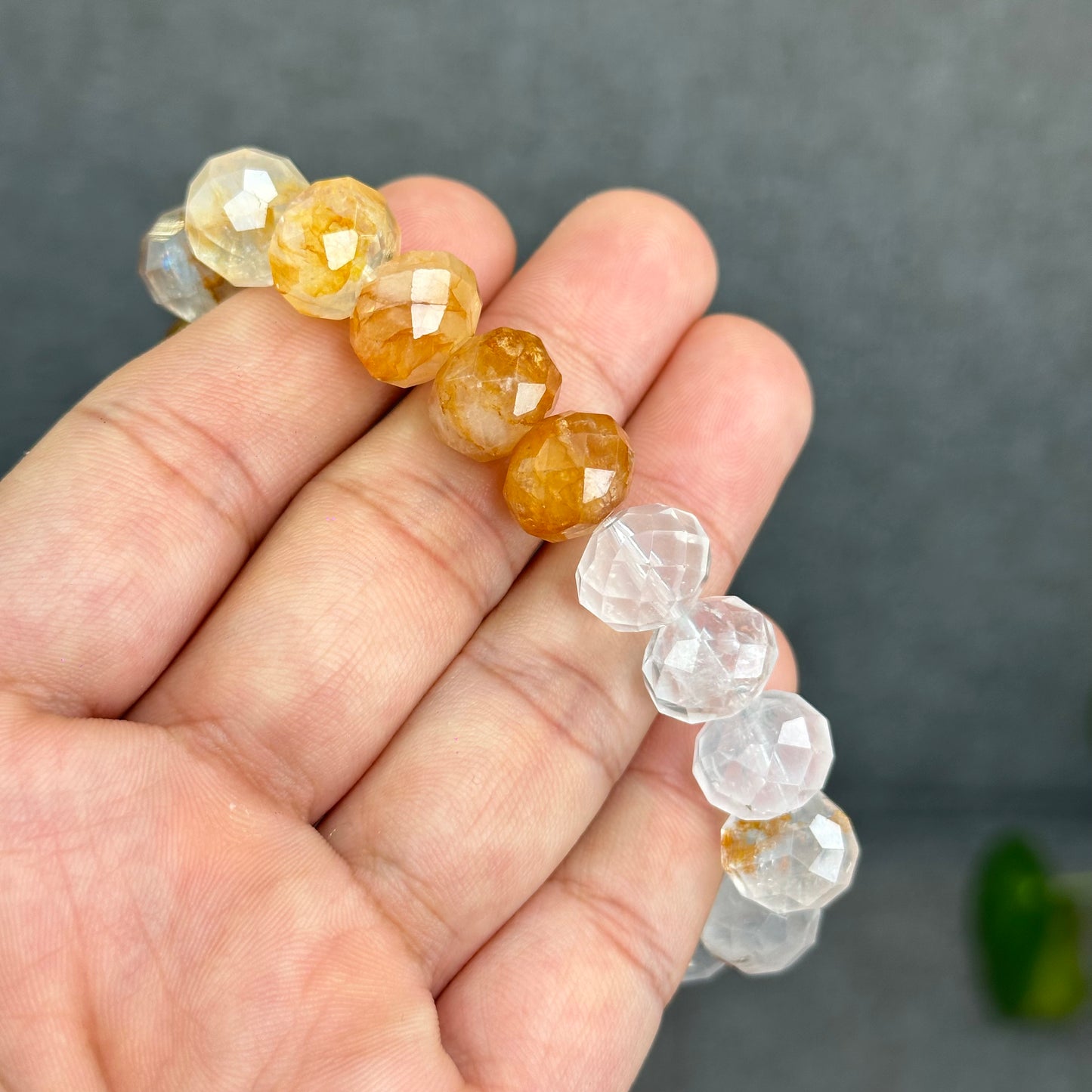 Natural Gradiant Colour Golden Healer Faceted Bracelet