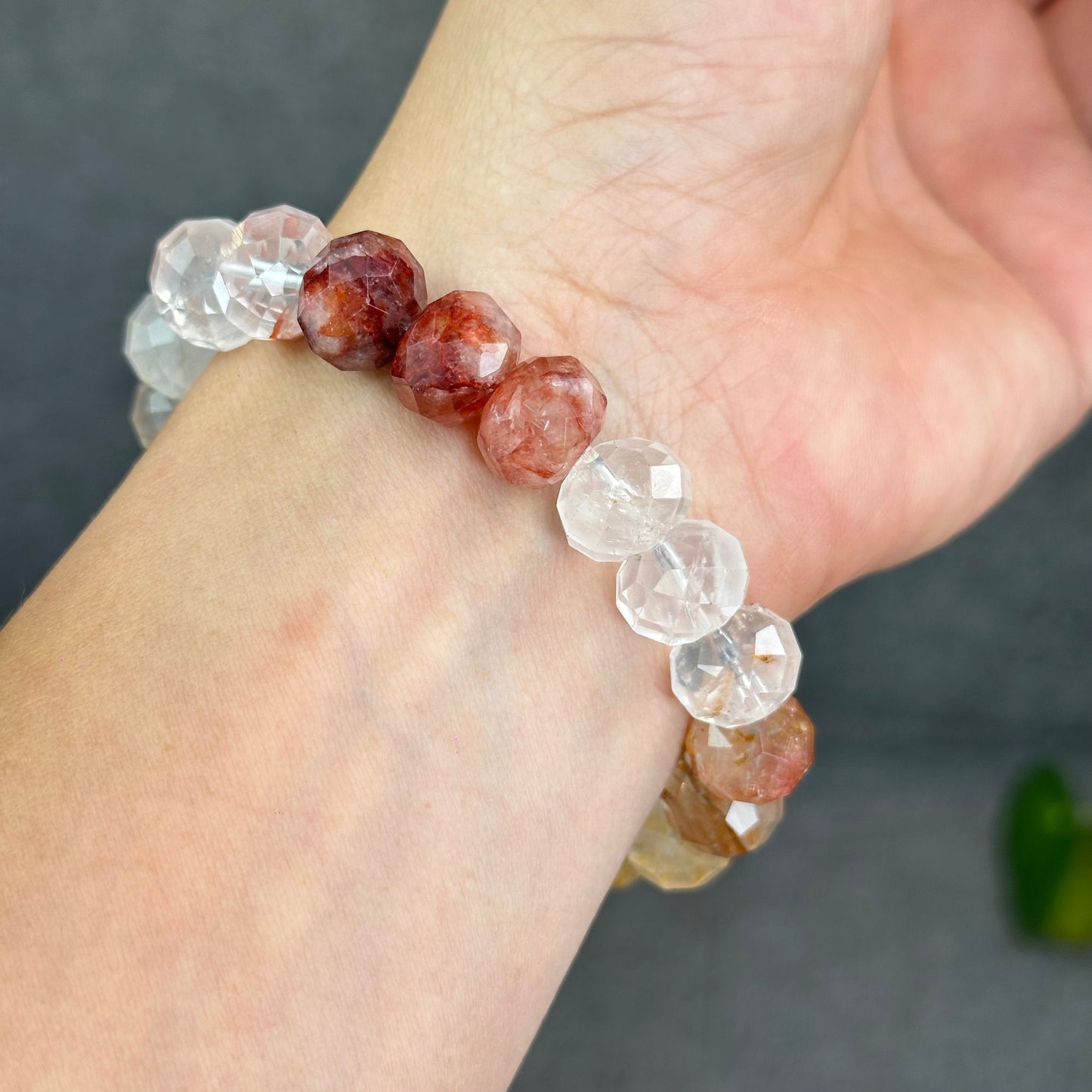 Natural Gradiant Colour Golden Healer Faceted Bracelet