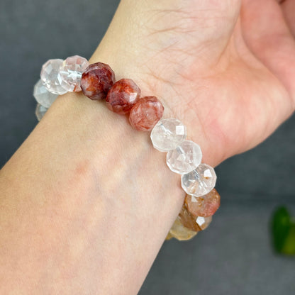 Natural Gradiant Colour Golden Healer Faceted Bracelet