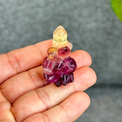 Natural Flourite Nine Tail Fox Figurine