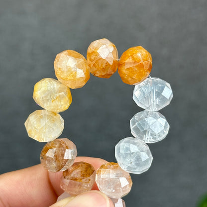 Natural Gradiant Colour Golden Healer Faceted Bracelet