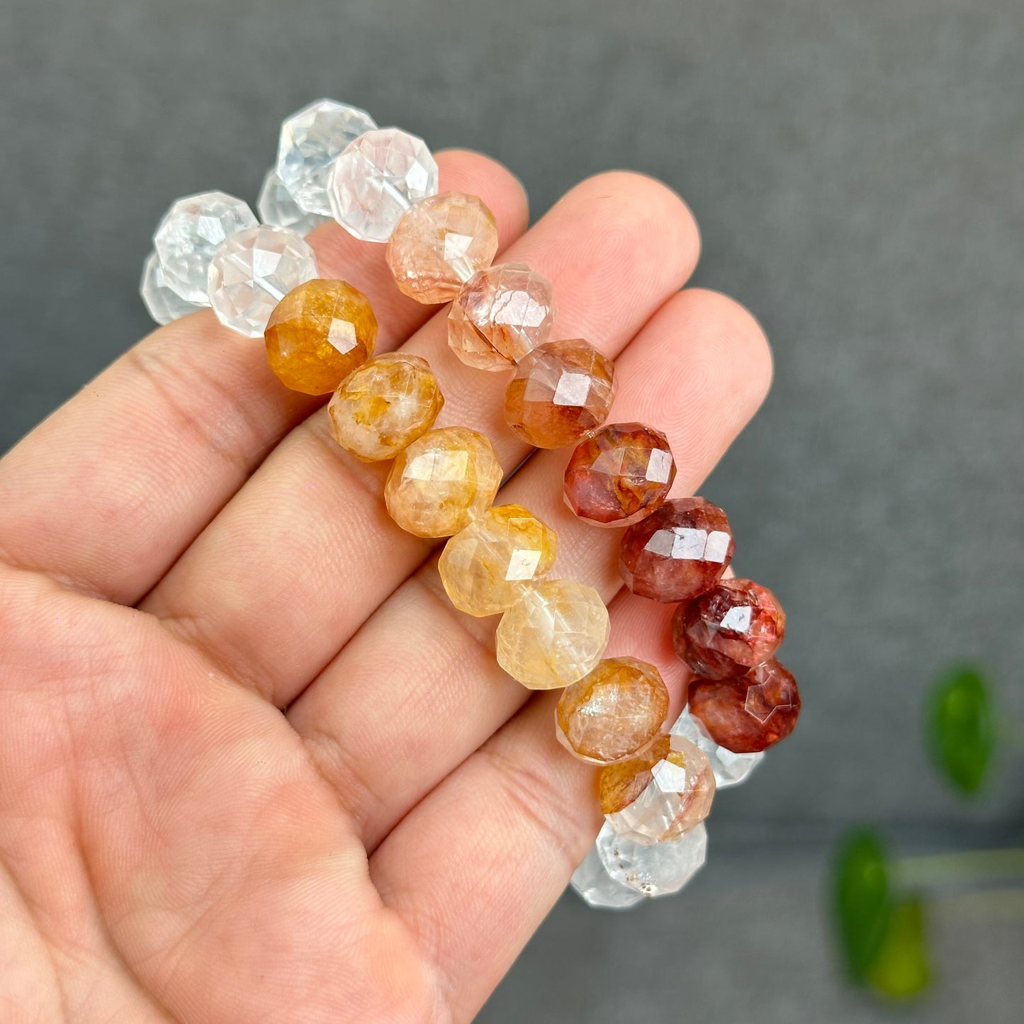 Natural Gradiant Colour Golden Healer Faceted Bracelet