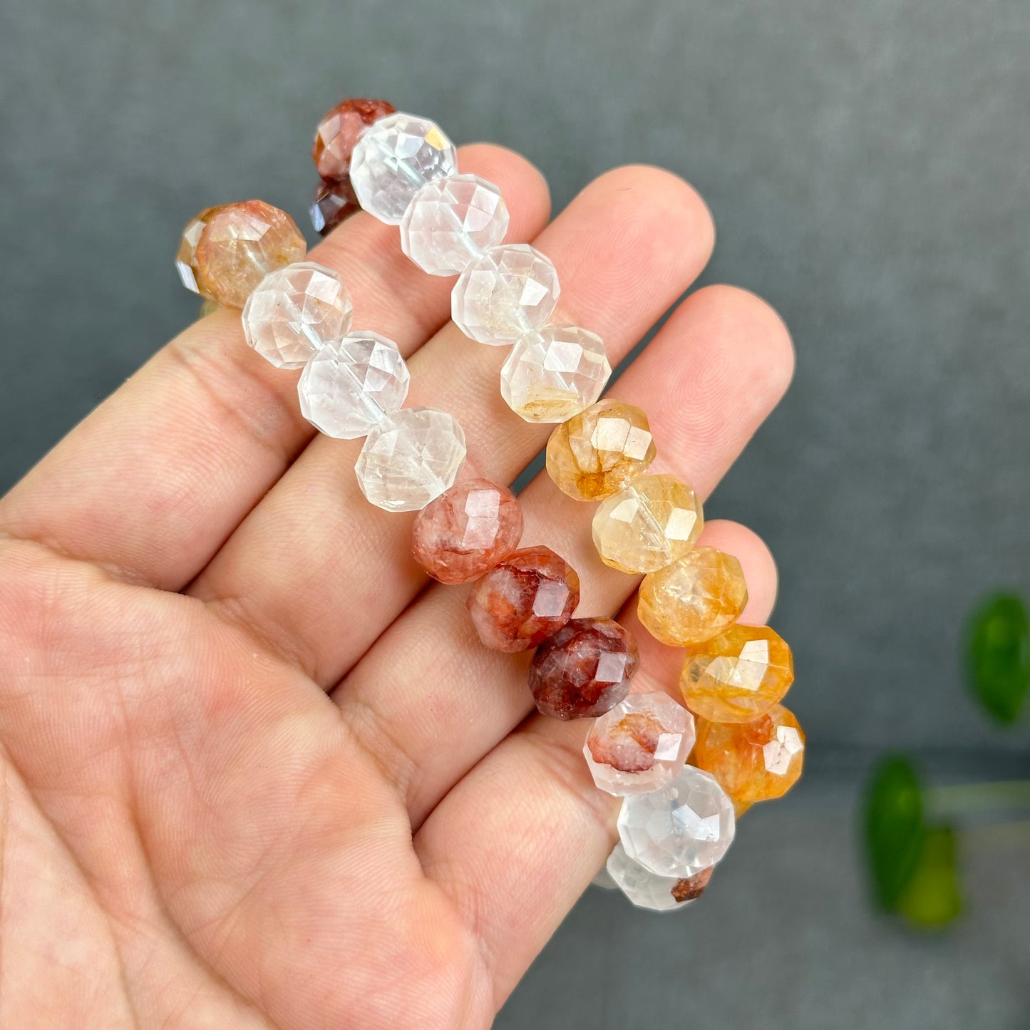 Natural Gradiant Colour Golden Healer Faceted Bracelet