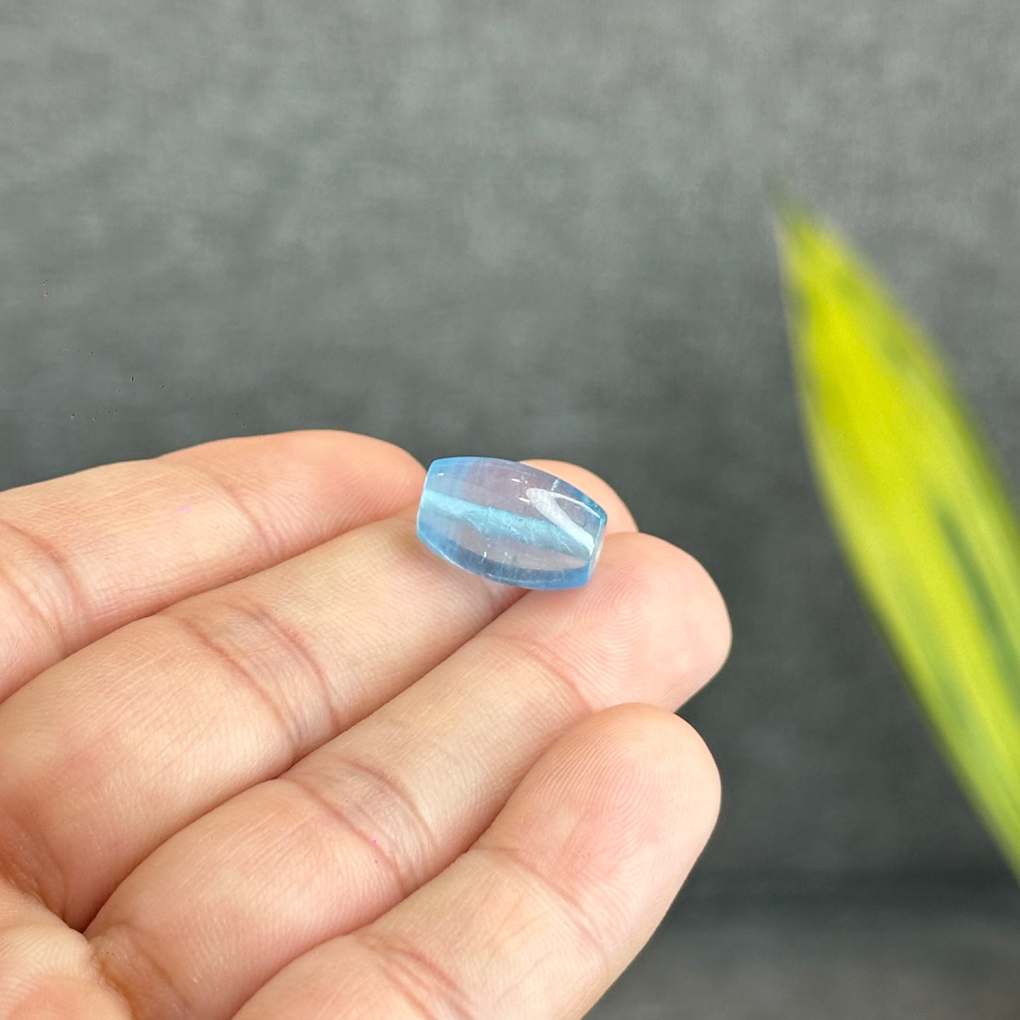 Natural Blue Aquamarine Barrel  Charm