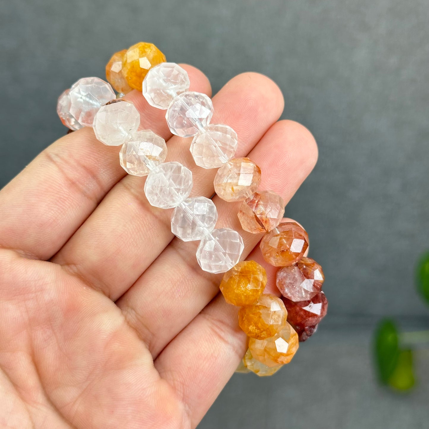 Natural Gradiant Colour Golden Healer Faceted Bracelet