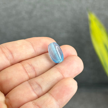Natural Blue Aquamarine Barrel  Charm
