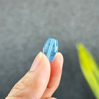 Natural Blue Aquamarine Barrel  Charm