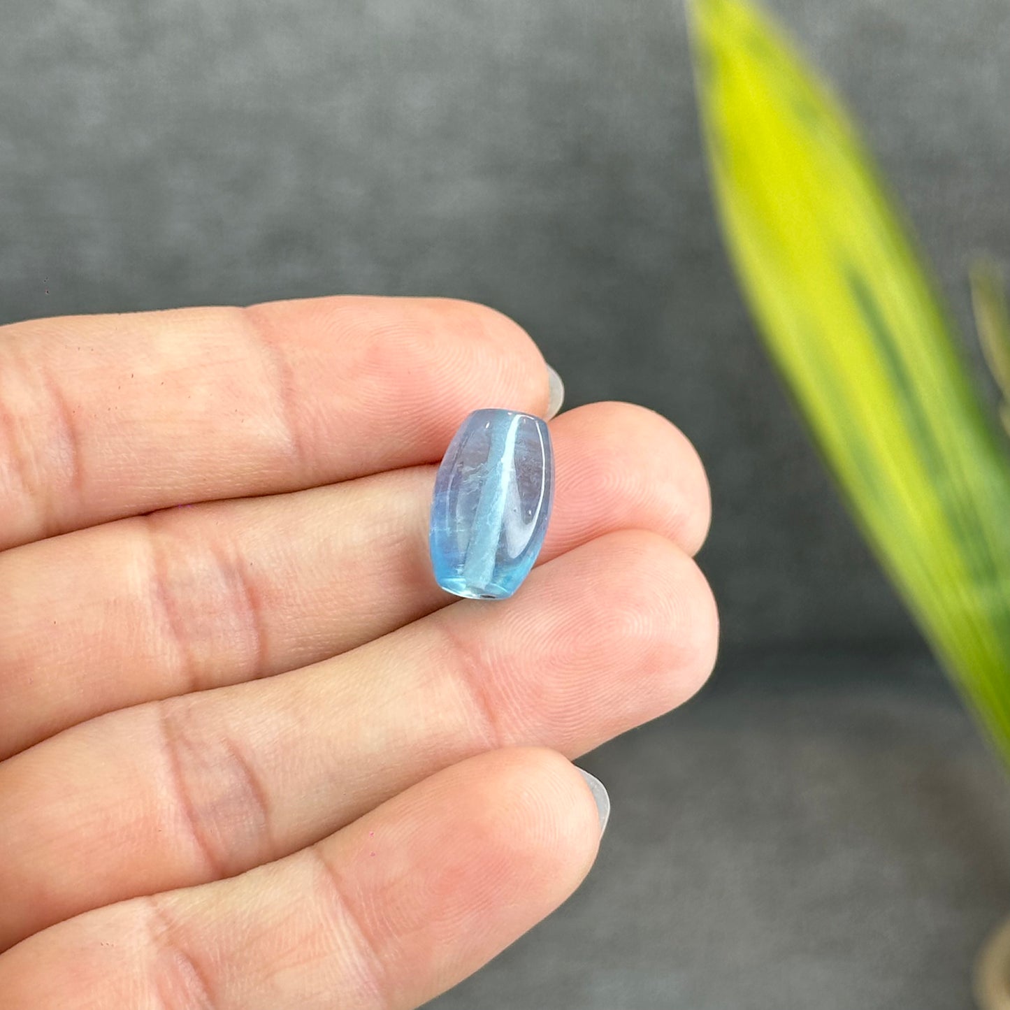Natural Blue Aquamarine Barrel  Charm
