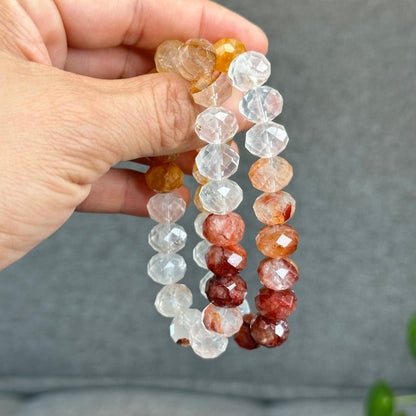 Natural Gradiant Colour Golden Healer Faceted Bracelet