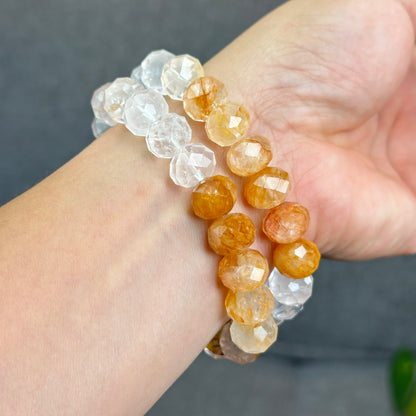 Natural Gradiant Colour Golden Healer Faceted Bracelet