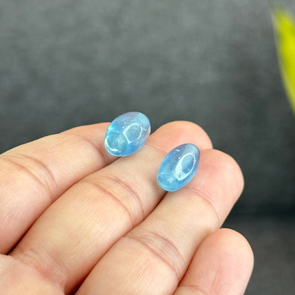 Natural Blue Aquamarine Barrel  Charm