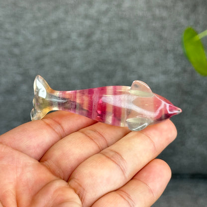 Natural Fluorite Dolphin Figurine