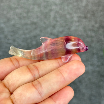 Natural Fluorite Dolphin Figurine