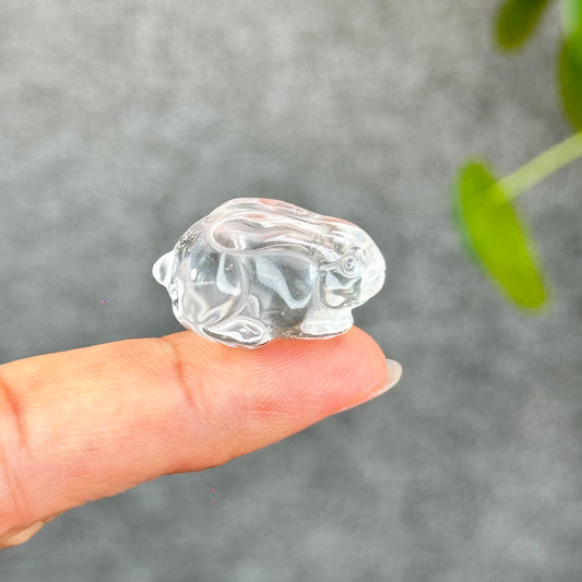 Natural Clear Quartz Bunny Figurine