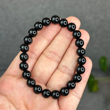 Natural Black Obsidian Bracelet Size 8.3 mm