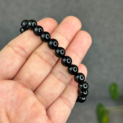 Natural Black Obsidian Bracelet Size 8.3 mm