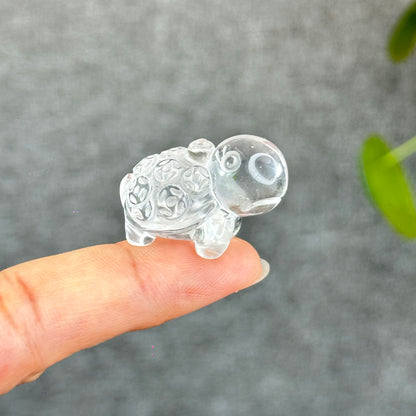 Natural Clear Quartz Turtle Figurine