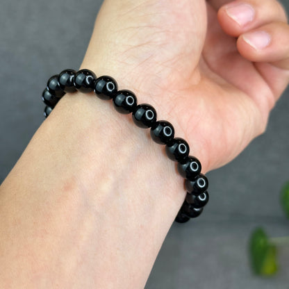 Natural Black Obsidian Bracelet Size 8.3 mm