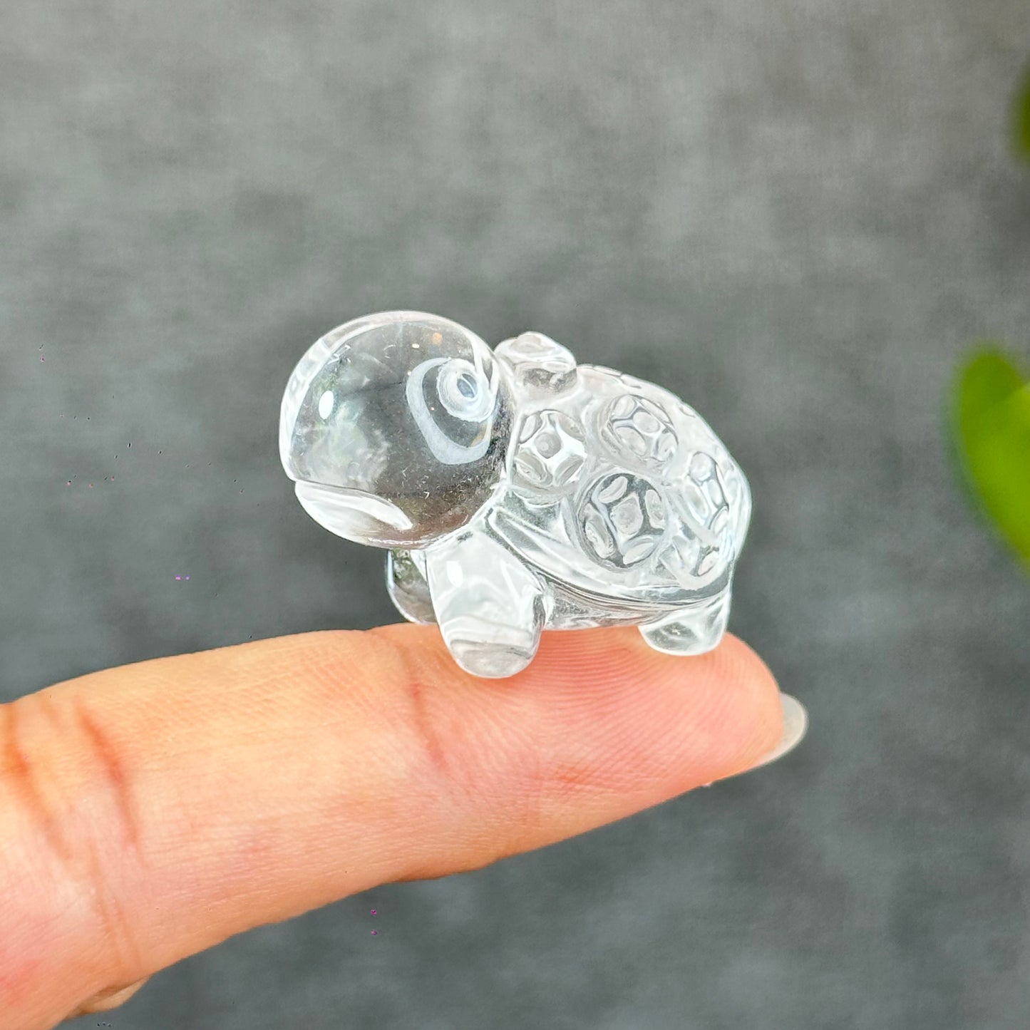 Natural Clear Quartz Turtle Figurine