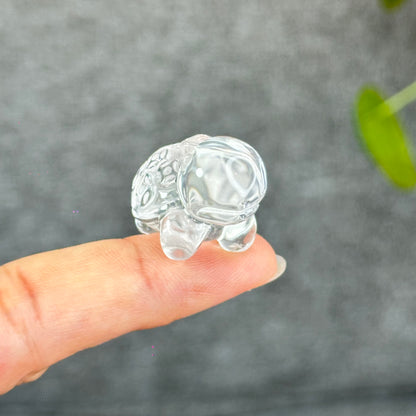 Natural Clear Quartz Turtle Figurine