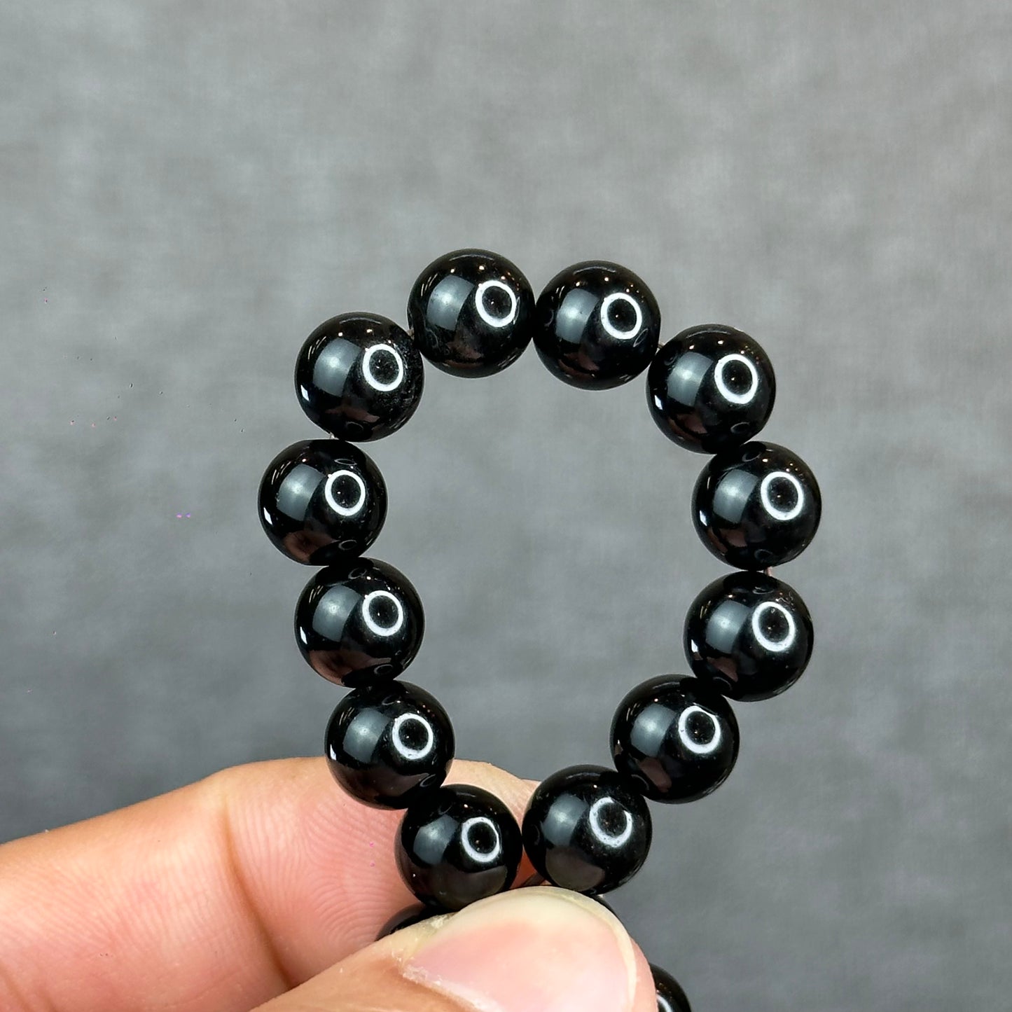 Natural Black Obsidian Bracelet Size 8.3 mm