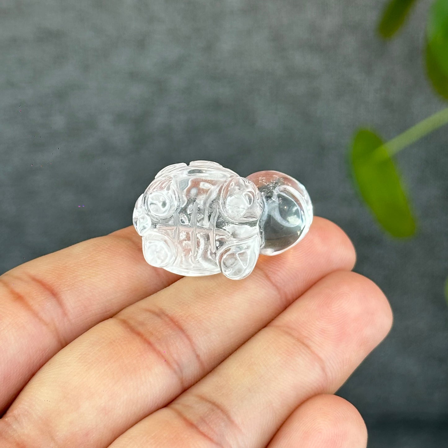 Natural Clear Quartz Turtle Figurine