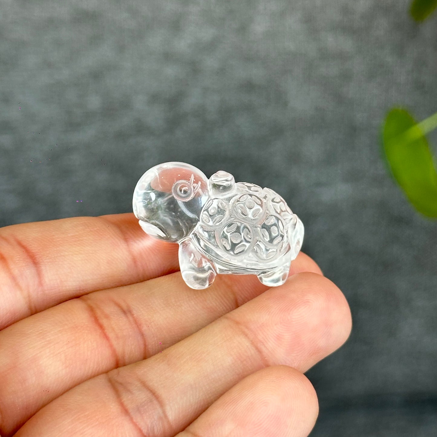 Natural Clear Quartz Turtle Figurine