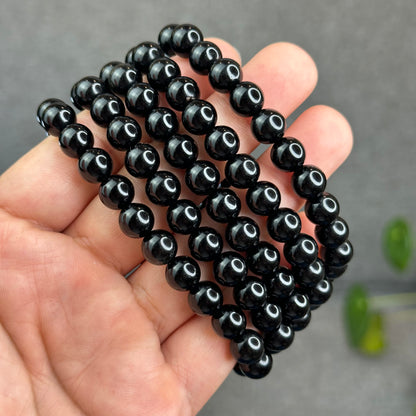 Natural Black Obsidian Bracelet Size 8.3 mm