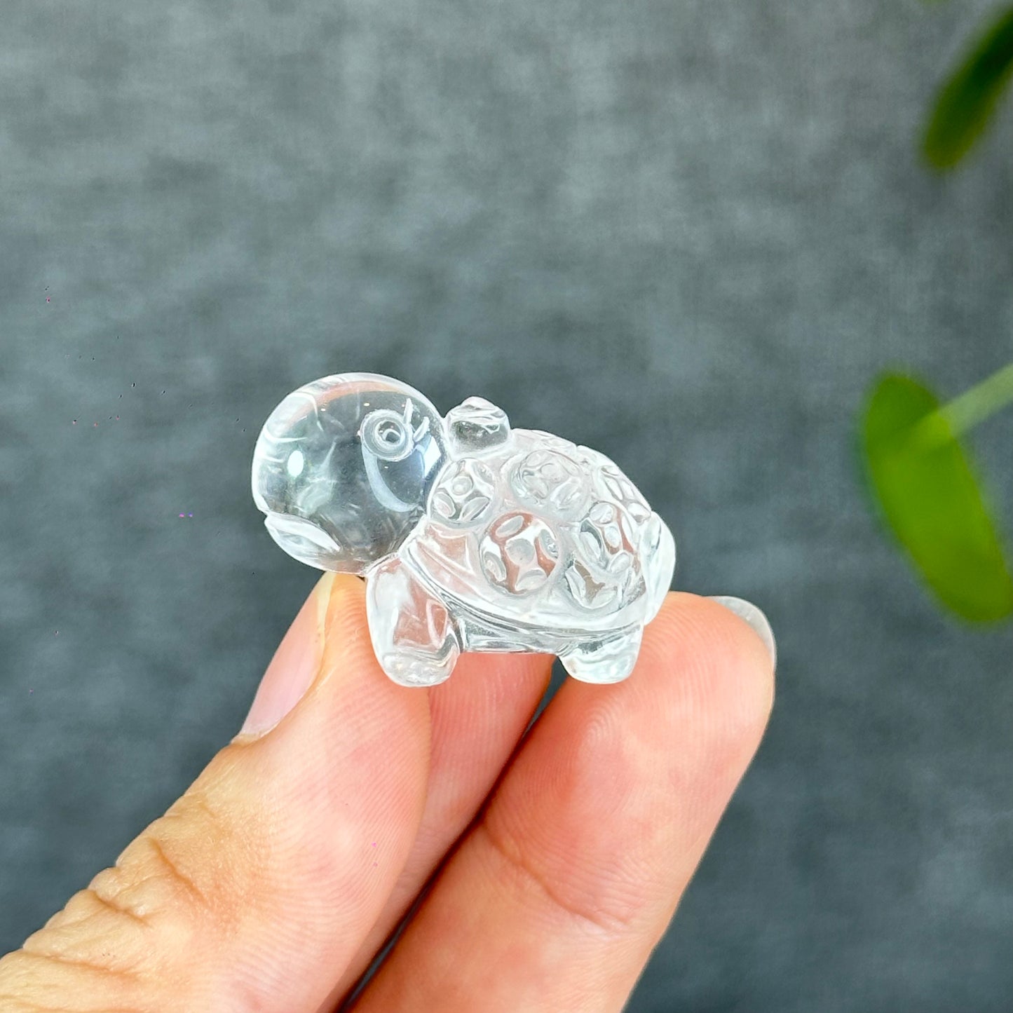 Natural Clear Quartz Turtle Figurine