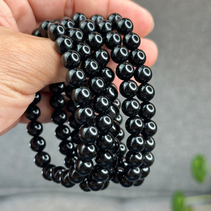 Natural Black Obsidian Bracelet Size 8.3 mm
