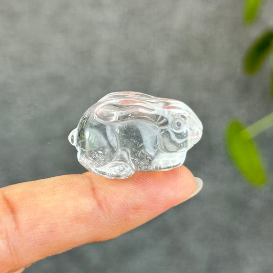 Natural Clear Quartz Bunny Figurine