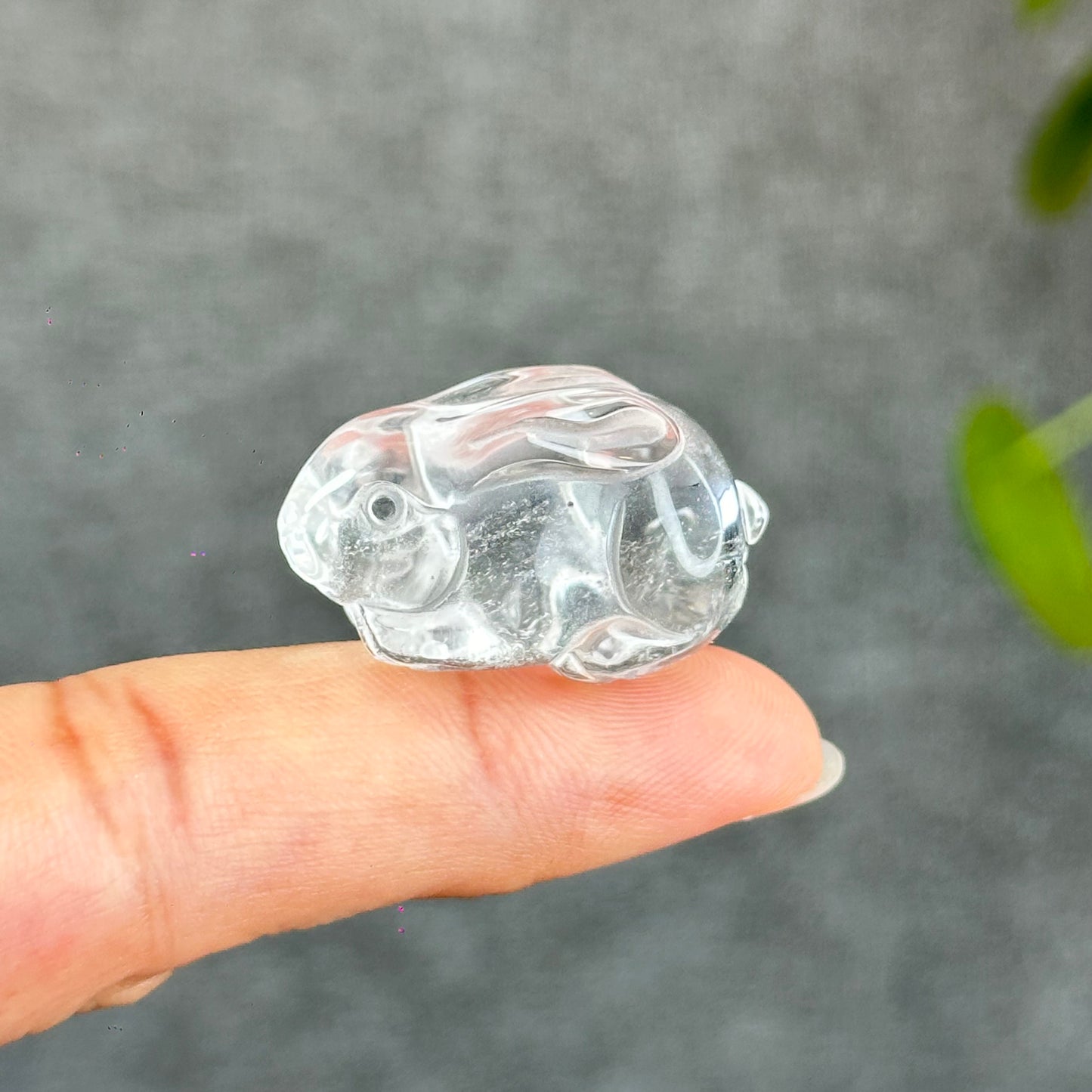 Natural Clear Quartz Bunny Figurine