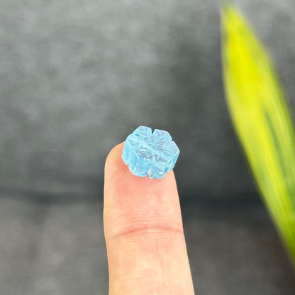 Natural Blue Aquamarine Snowflake Charm