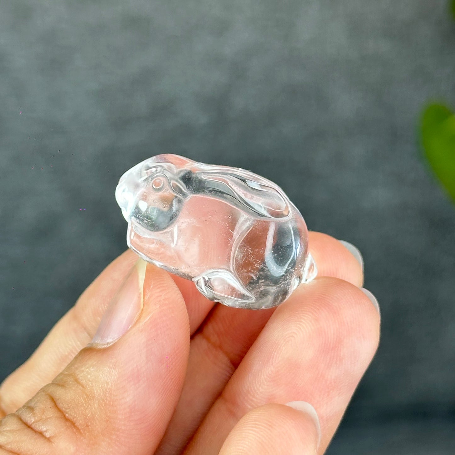 Natural Clear Quartz Bunny Figurine