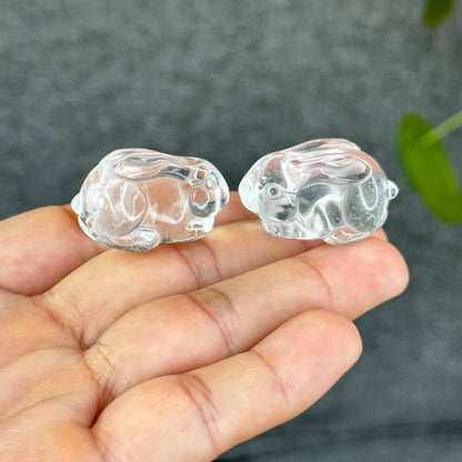 Natural Clear Quartz Bunny Figurine