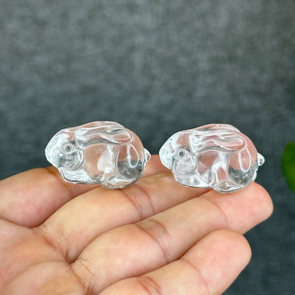 Natural Clear Quartz Bunny Figurine