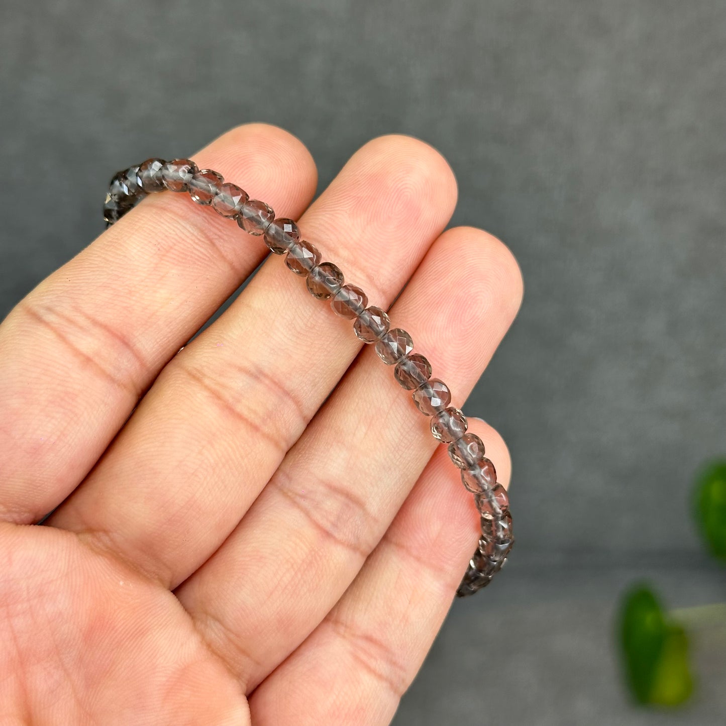 Natural Smokey Quartz Faceted Bracelet Size 4.5 mm