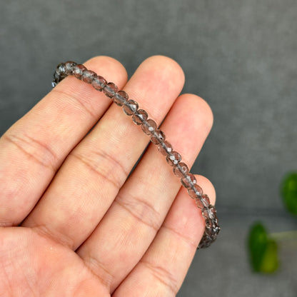 Natural Smokey Quartz Faceted Bracelet Size 4.5 mm