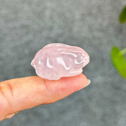 Natural Rose Quartz Bunny Figurine