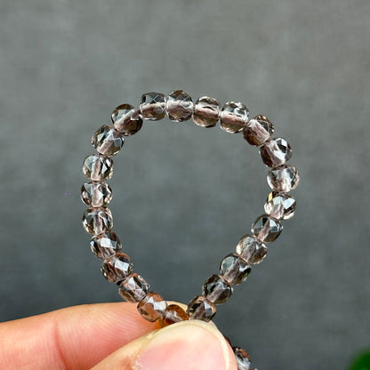 Natural Smokey Quartz Faceted Bracelet Size 4.5 mm