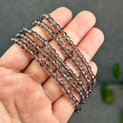 Natural Smokey Quartz Faceted Bracelet Size 4.5 mm