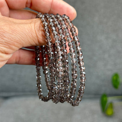 Natural Smokey Quartz Faceted Bracelet Size 4.5 mm