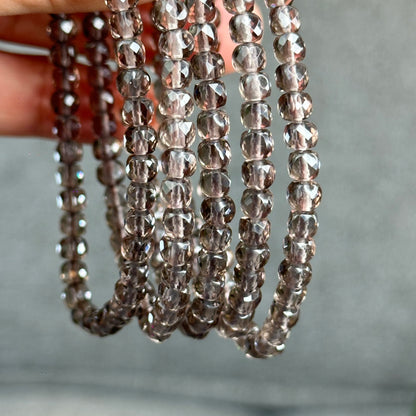 Natural Smokey Quartz Faceted Bracelet Size 4.5 mm