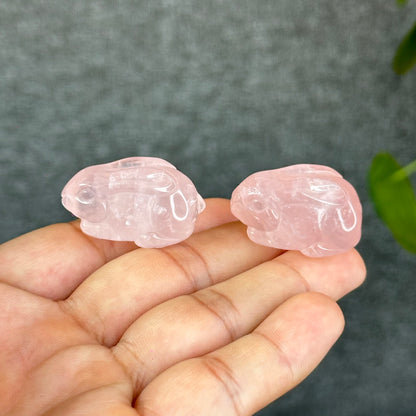 Natural Rose Quartz Bunny Figurine